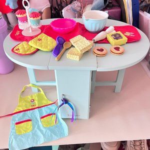 EUC American Girl Baking Table & Accessories